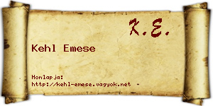 Kehl Emese névjegykártya